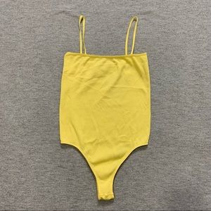 Pacsun Basics Yellow Ribbed Bodysuit Women’s Size Medium